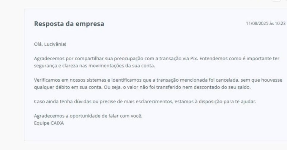 Comunicado da Caixa com a resposta (Foto Reprodução/Montagem/Lennita/Canva/Tv Foco/CAIXA)