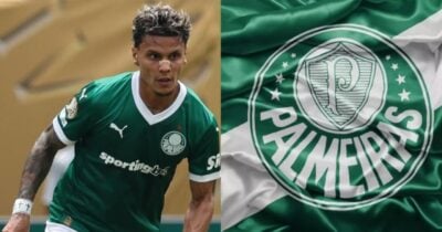 Palmeiras despeja milhões e vai assinar com substituto de Richard Ríos até 2029 - Foto: Montagem