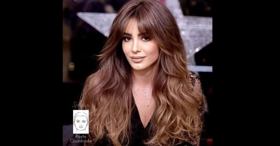 Cabelo em camadas com franja cortina (Foto Reprodução/Sphaira)