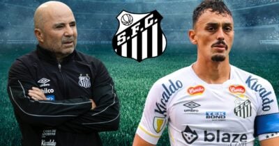 Jorge Sampaoli e Pituca (Foto: Reprodução / Santos / Montagem TV Foco)