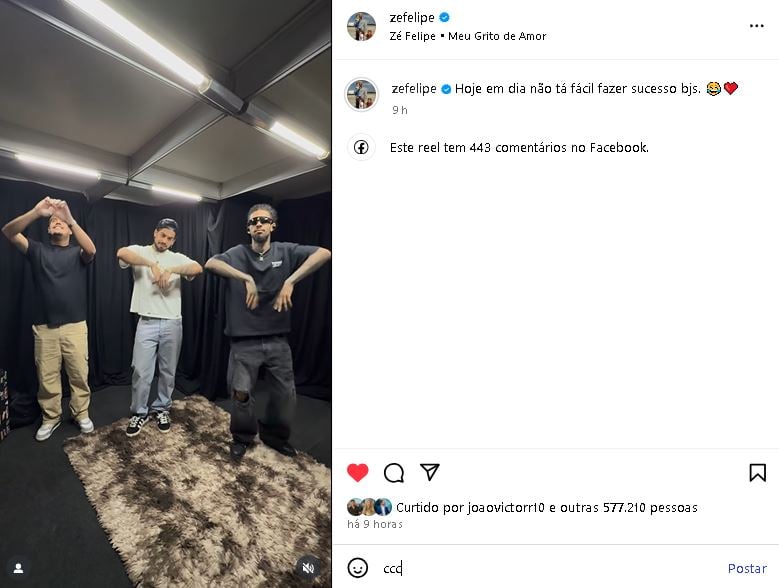 Zé Felipe surgiu fazendo dancinha de nova música (Foto: Reprodução/ Internet)