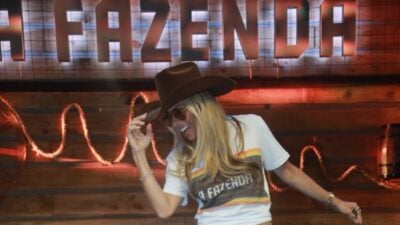 Adriane Galisteu em A Fazenda (Antonio Chahestian/RECORD e Edu Moraes/RECORD)