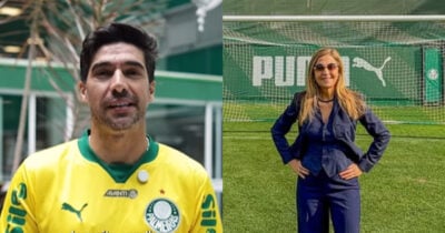 Abel Ferreira e Leila Pereira vivem impasse no Palmeiras (Foto: Divulgação)