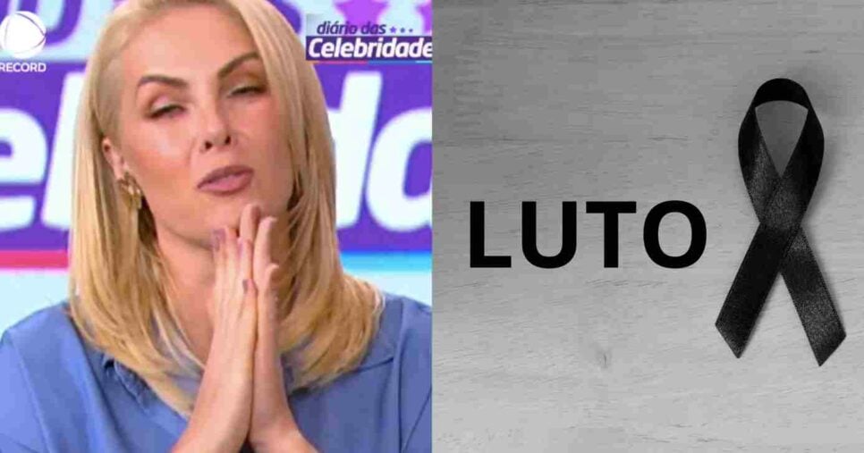 Ana Hickmann. no Hoje Em Dia e imagem de luto (Fotos: Reproduções / Record / Canva)
