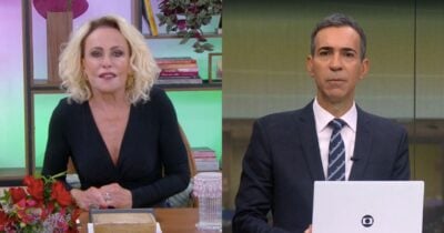 Ana Maria no Mais Você e César Tralli no Jornal Hoje (Fotos: Reproduções / Globo)