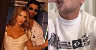Andressa Suita, Gusttavo Lima e cantor (Fotos: Reproduções / Instagram)