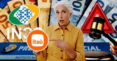 Itaú faz alerta aos aposentados do INSS (Foto Reprodução/Montagem/Lennita/Canva/Itaú/TV Foco)
