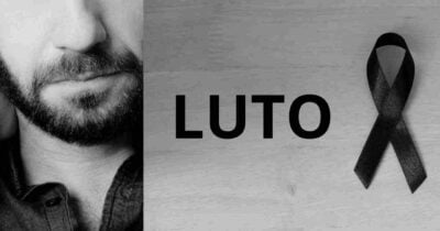 Ator e imagem de luto (Fotos: Reproduções / YouTube / Canva)
