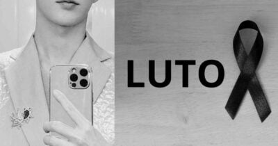 Ator e imagem de luto (Fotos: Reproduções / Instagram / Canva)