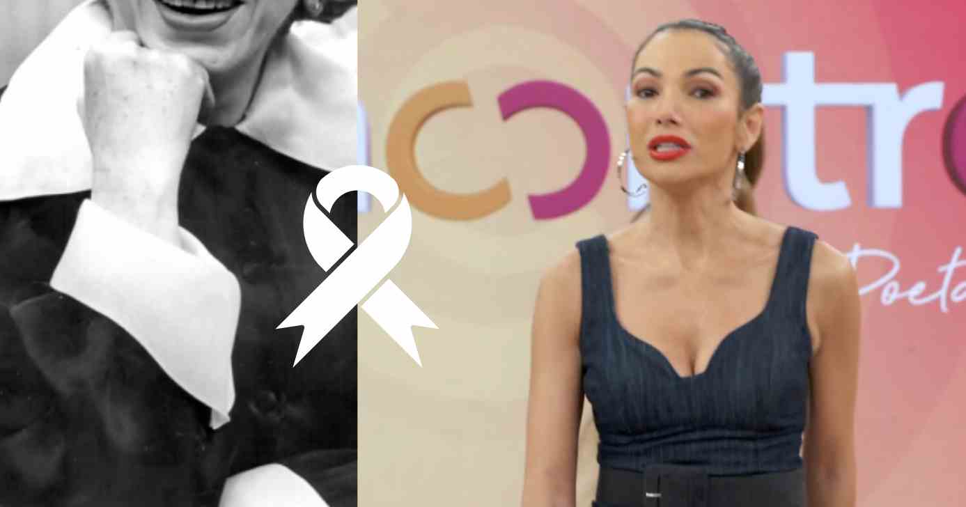 Atriz, imagem de luto e Patrícia Poeta no Encontro (Fotos: Reproduções / Globo / Canva)