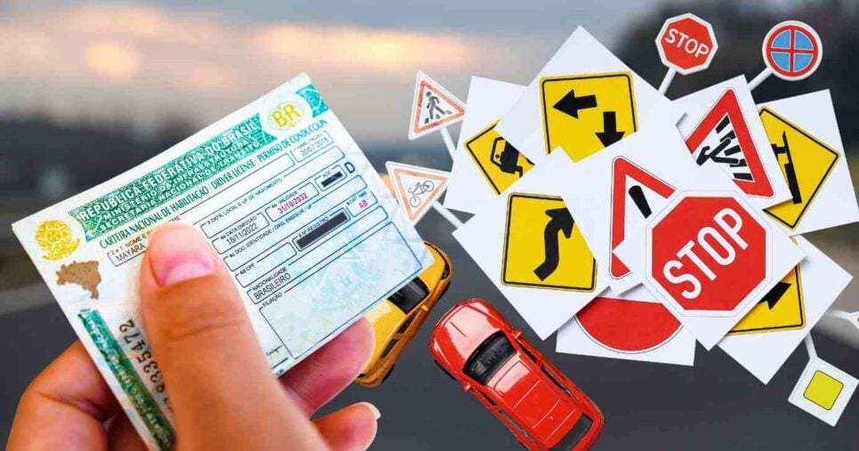 CNH, estrada e ilustração leis de trânsito (Fotos: Canva)