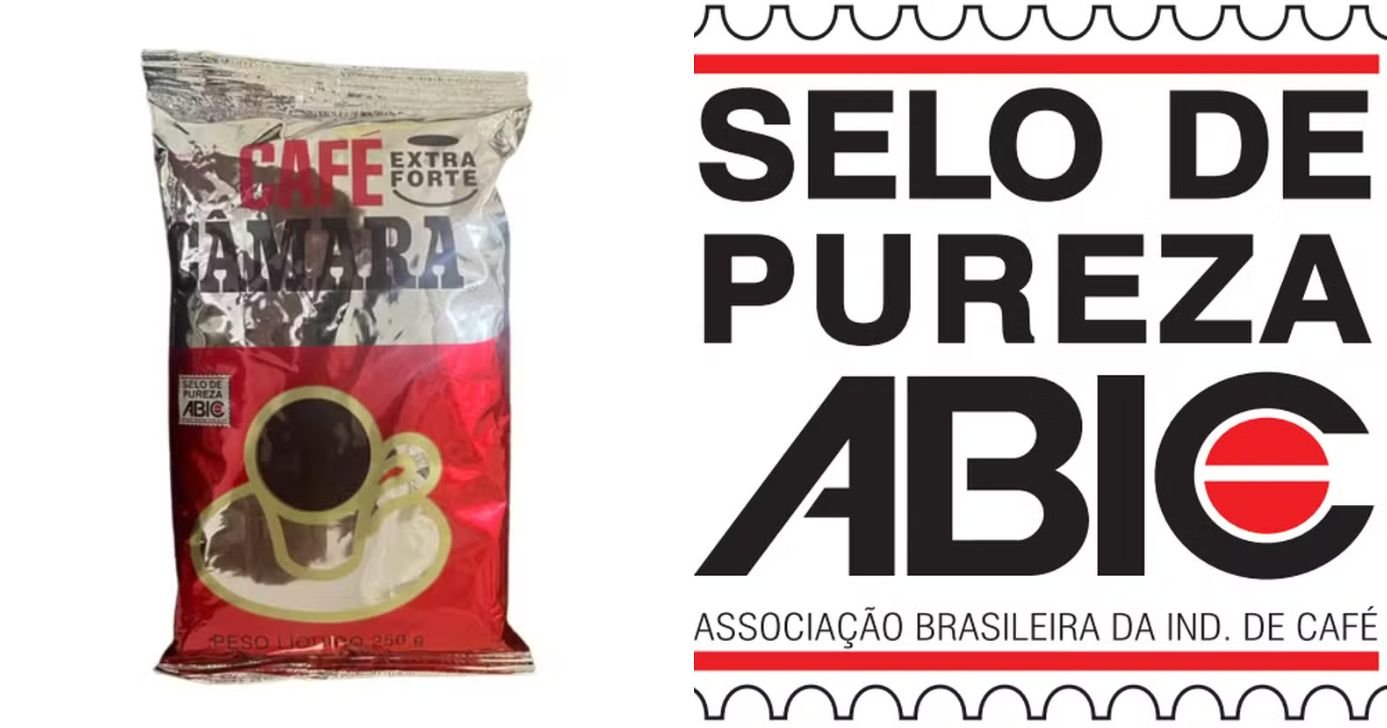Café Câmara, proibido pela Anvisa, falsificou selo de pureza da Abic — Foto: Reprodução
