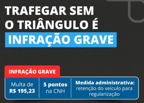 O triangulo de sinalização pode salvar vidas - Foto: Instagram