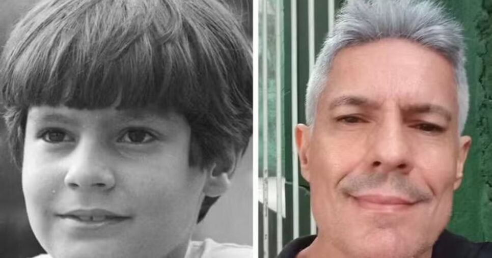 Carlos Poyart antes e depois (Foto Reprodução/Arquivo Pessoal/Globo)