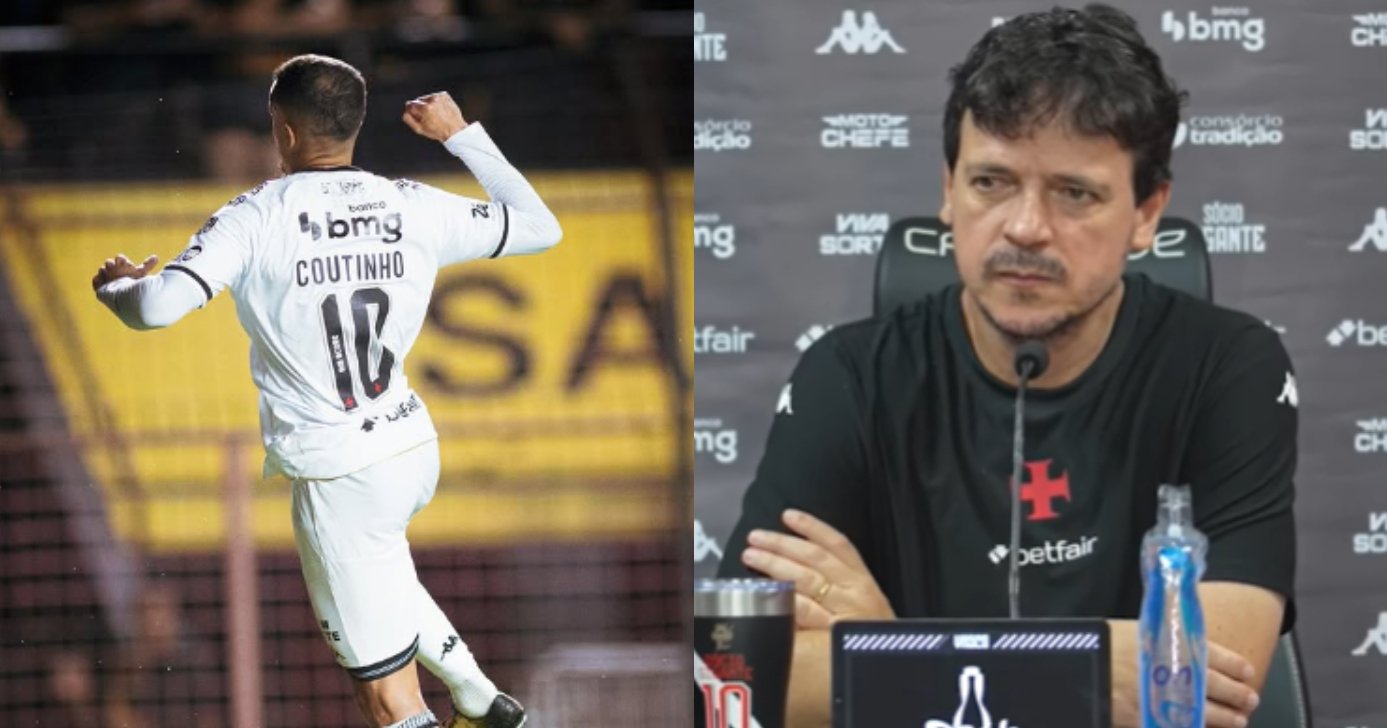 Coutinho e Fernando Diniz no Vasco (Foto: Instagram/ YouTube)