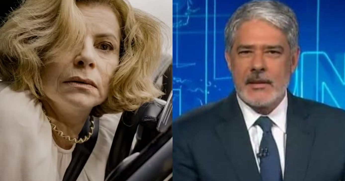 Debora Bloch como Odete em Vale Tudo e William Bonner no Jornal Nacional (Fotos: Reproduções / Globo)
