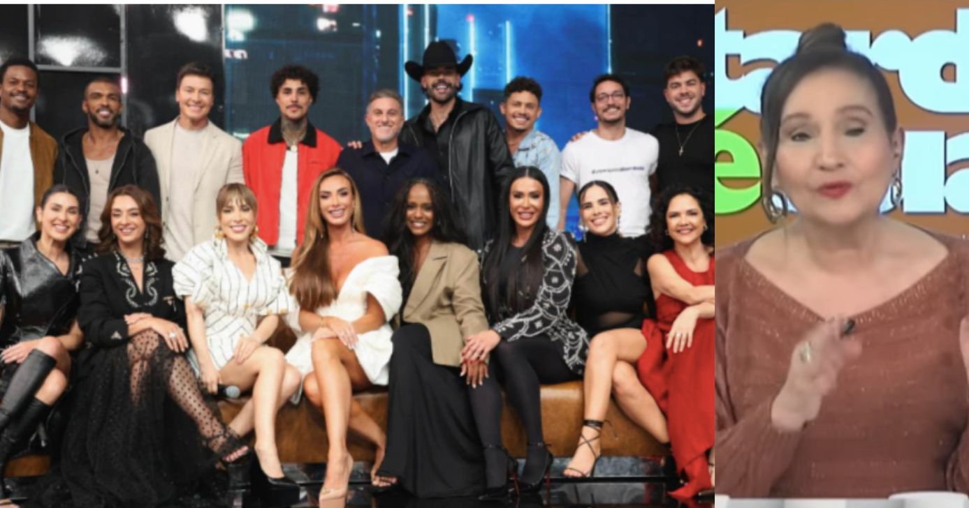 Elenco Dança Dos Famosos e Sonia Abrão no A Tarde É Sua (Fotos: Reproduções / Divulgação Globo / RedeTV!)