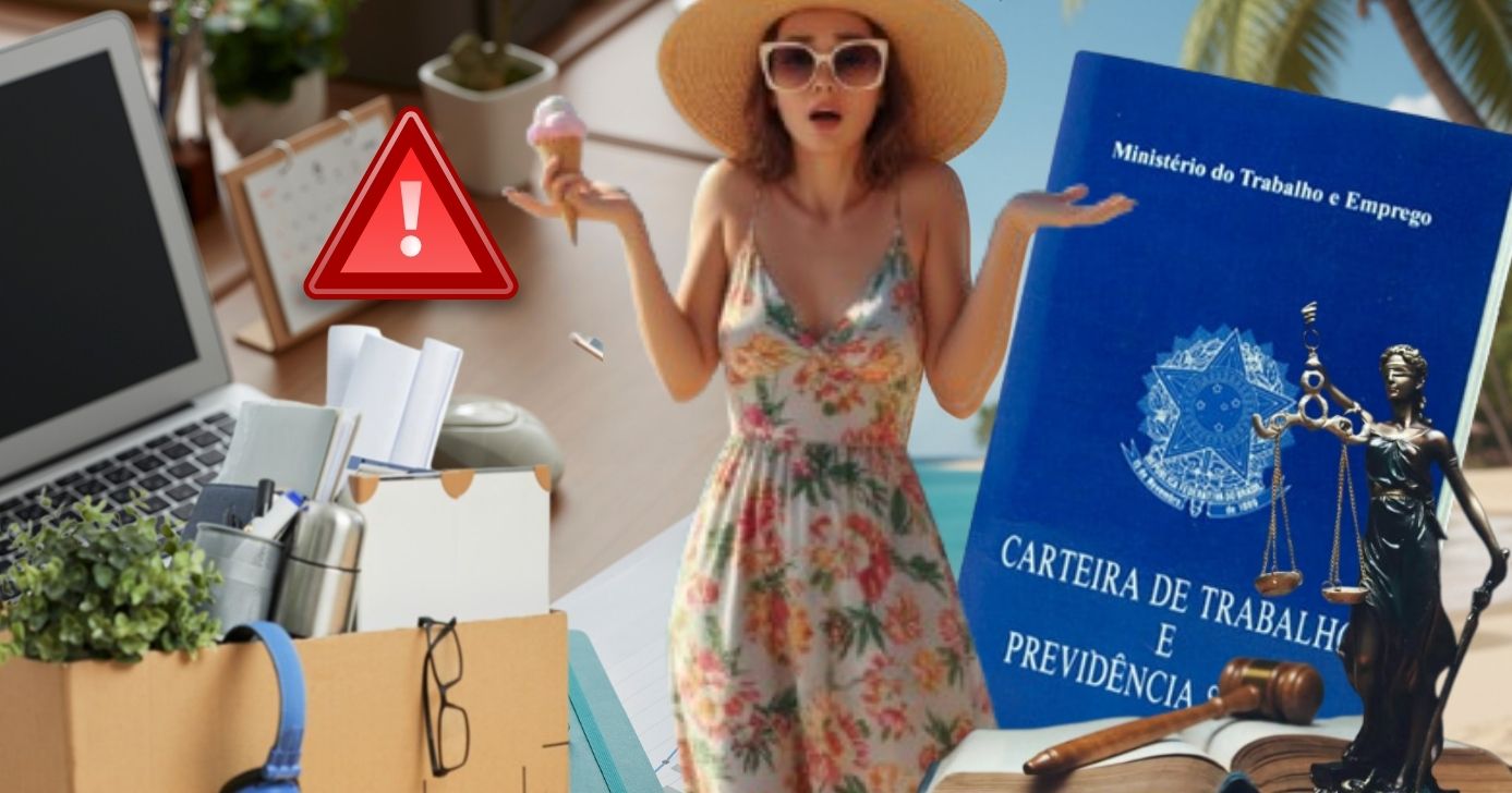 Saiba o que a lei diz sobre demissão no período de férias (Foto Reprodução/Lennita/Tv Foco/Canva)
