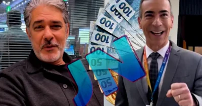 César Tralli irá ganhar o dobro para substituir Bonner, no JN, principal jornalístico da Globo (Foto Reprodução/Montagem/Instagram@realwbonner/@cesartrallioficial/Canva/Tv Foco/Lennita)