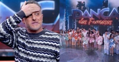 Participante quebra o gelo na Dança dos Famosos e dá beijão em professor - Foto: Montagem