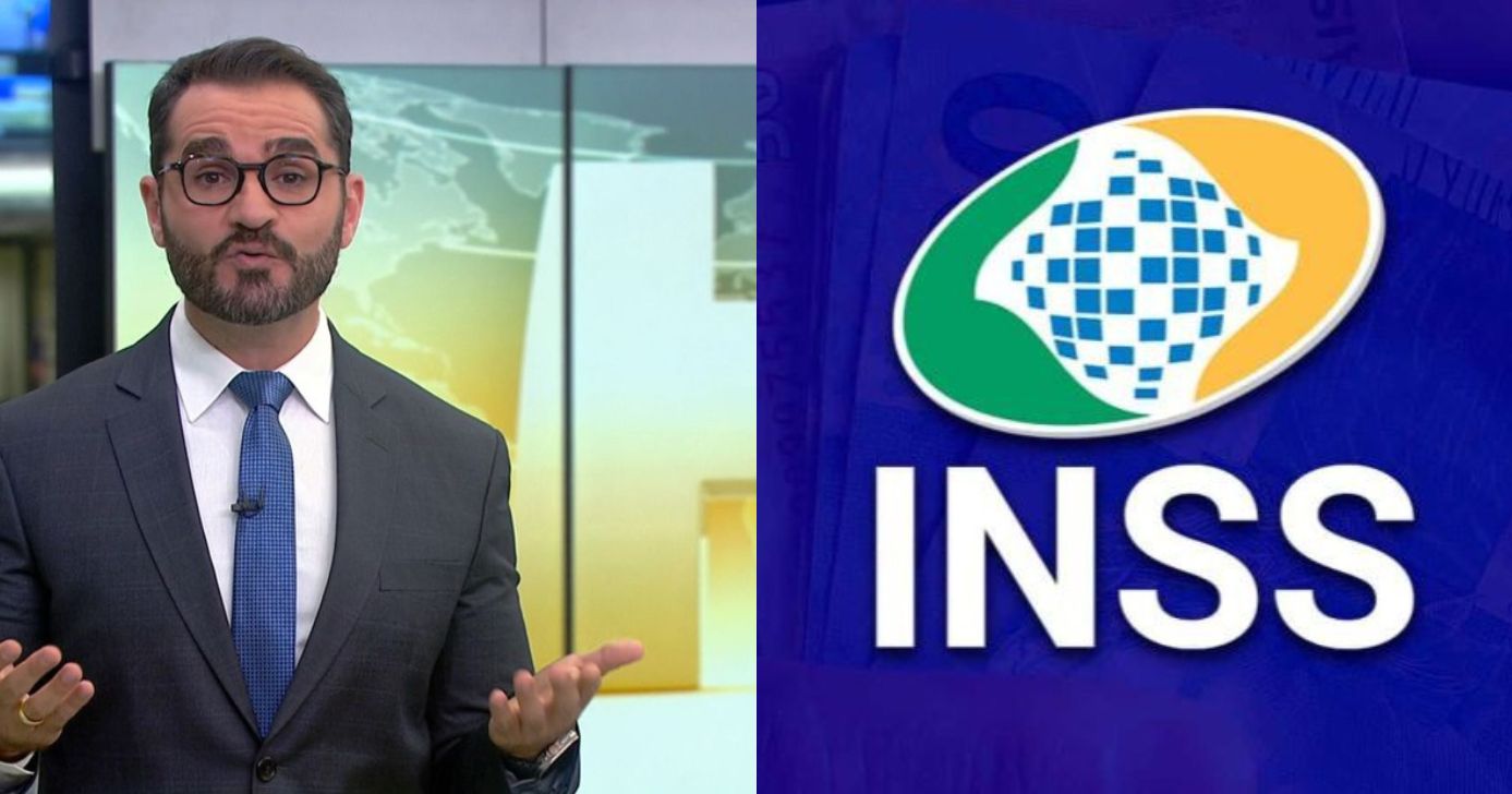 Marcelo Cosme no JH e logo do INSS - Foto: Montagem