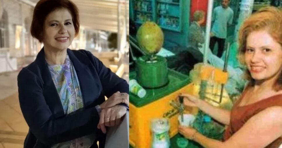 Narjara Turetta chegou a vender água de coco de forma ambulante para sobreviver (Foto Reprodução/Montagem/Instagram @NajaraTuretta Oficial/Arquivo pessoal)