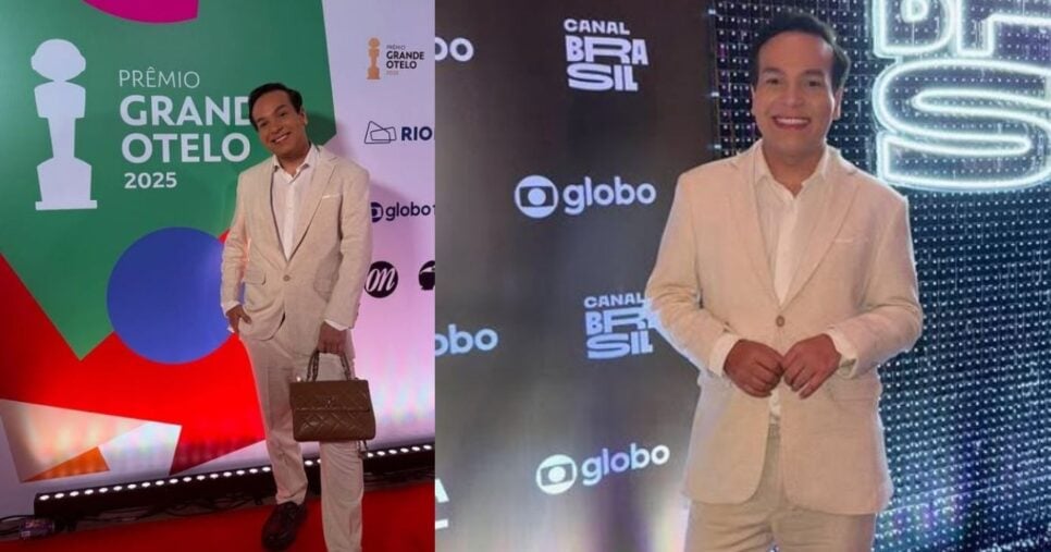 Netinho Alves em cliques feitos no prêmio Grande Otelo 2025 (Foto Reprodução/Montagem/Instagram @netinhoalves01)