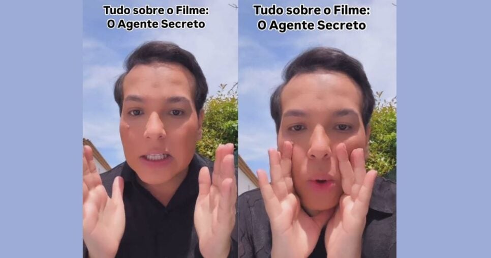 Netinho Alves comentando o filme nacional "O Agente Secreto" (Foto Reprodução/Montagem/Instagram @netinhoalves01)