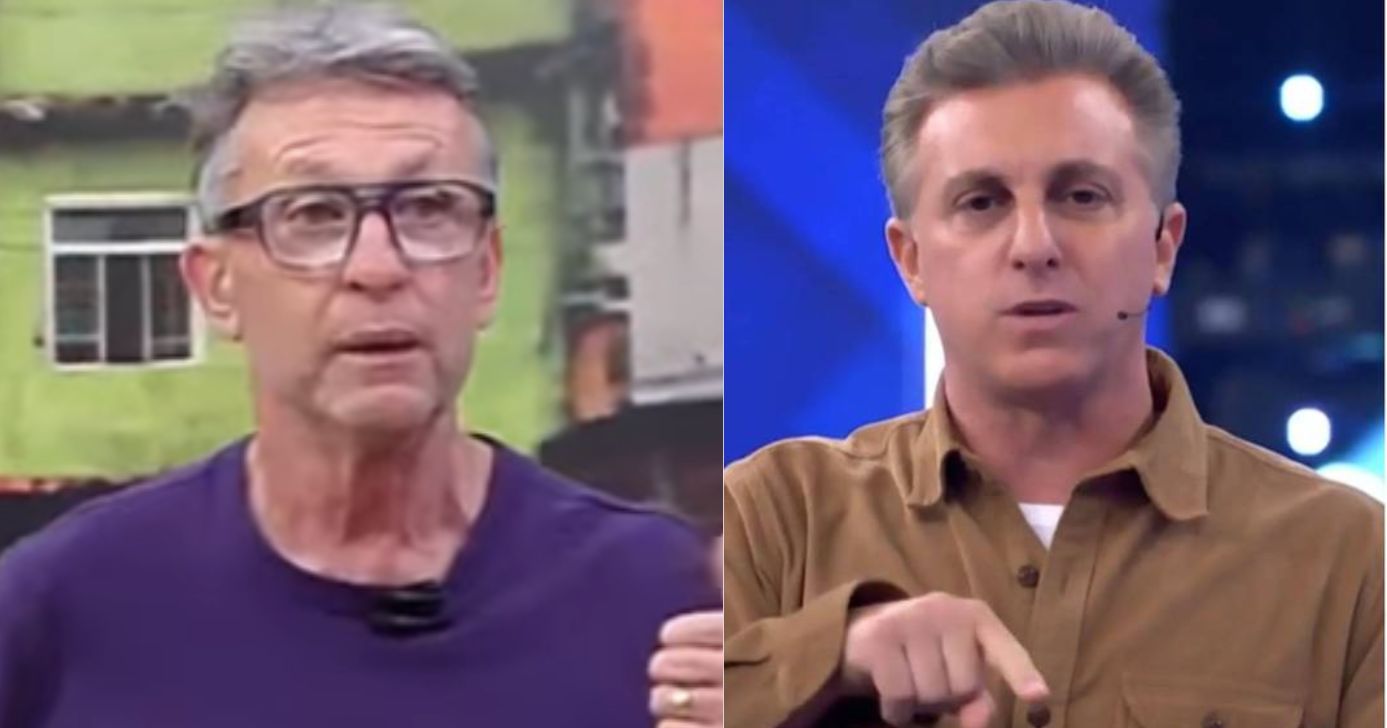Neto em Os Donos da Bola e Luciano Huck no Domingão (Fotos: Reproduções / Band / Globo)