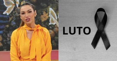 Patrícia Poeta no Encontro e imagem de luto (Fotos: Reproduções / Globo / Canva)