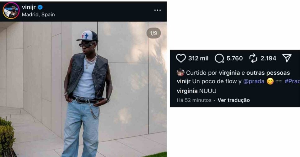 Publicação de Vini Jr (Fotos: Reproduções / Instagram)