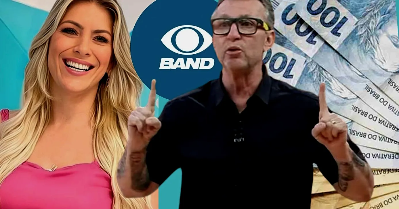 Salários de Neto e Renata Fan, na Band, divulgados (Foto Reprodução/Montagem/TV Foco/Canva/Band/Lennita)