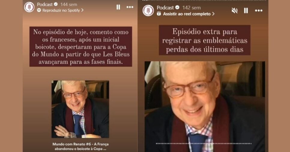 Renato Machado apresenta um podcast atualmente chamado 'Mundo com Renato' (Foto Reprodução/Montagem/Instagram@ renato_machadooficial)