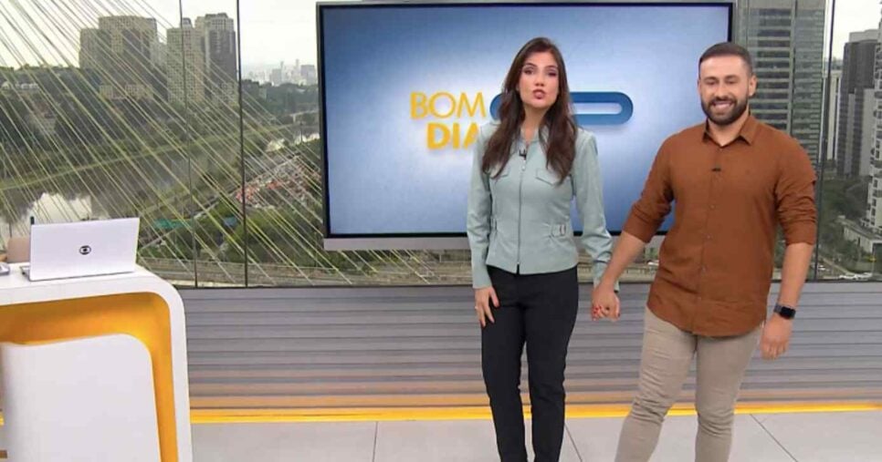 Sabina Simonato e Rômulo D'Ávila no Bom Dia Brasil (Foto: Reprodução / Globo)