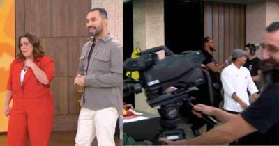 Tati Machado, Gil do Vigor e equipe do Mais Você (Fotos: Reproduções / Globo)