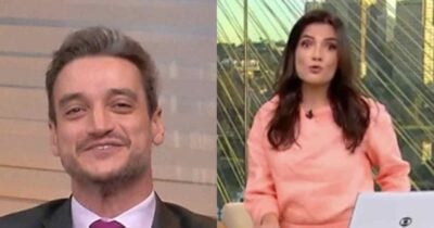 Tiago Scheuer e Sabina Simonato no Bom Dia São Paulo (Fotos: Reproduções / Globo)