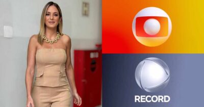 Ticiane Pinheiro, logo da Globo e Record (Fotos: Reproduções / Instagram / GloboPlay / Record)