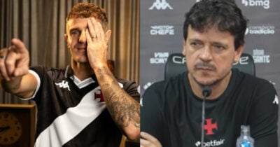 Pablo Vegetti e Fernando Diniz no Vasco (Foto: Instagram/ YouTube)