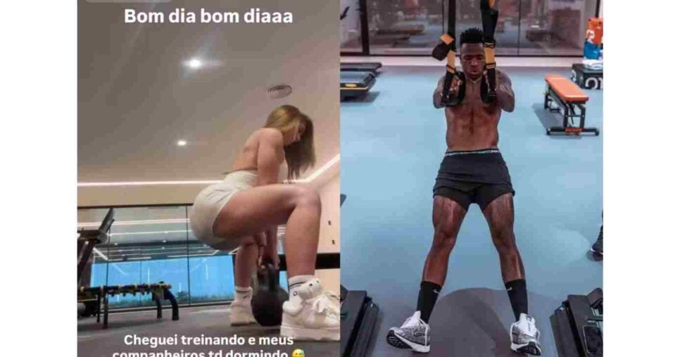 Virginia Fonseca e Vini Jr. em academia (Fotos: Reproduções / Instagram)