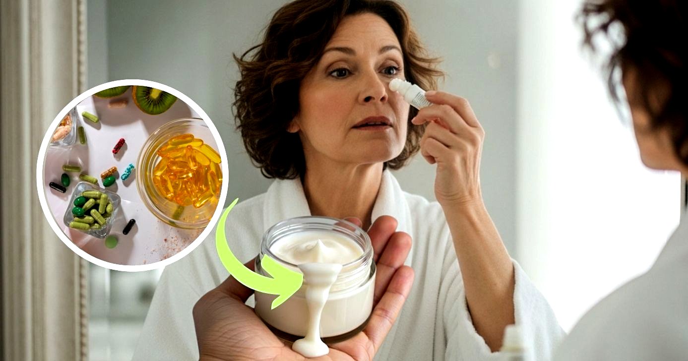 Vitamina popular elimina todas as rugas (Foto Reprodução/Montagem/Lennita/TV Foco/Canva/Pinerest)