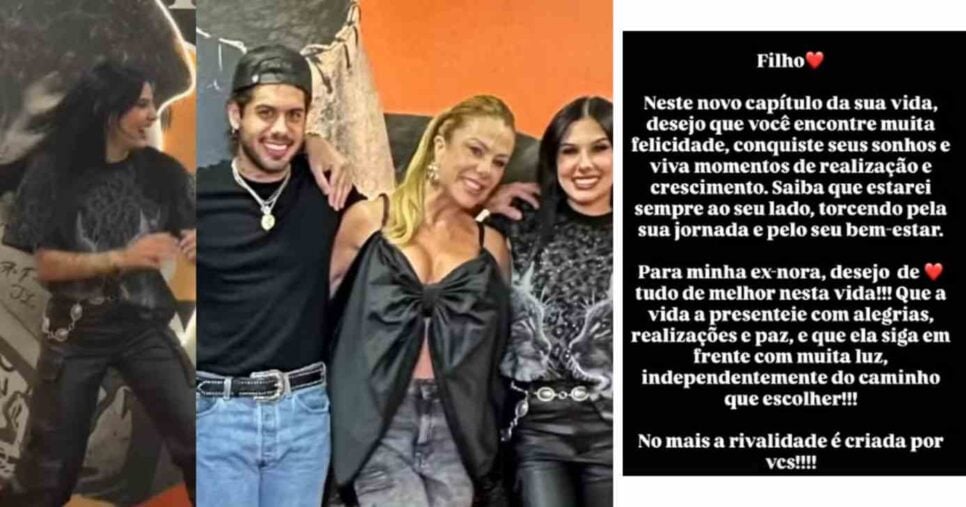 Zé Felipe, Poliana Rocha, Ana Castela e mensagem de esposa de Leonardo (Fotos: Reproduções/ Instagram)