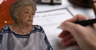 Ilustração de testamento de Rosa em Dona de Mim (Foto: Reprodução / Globo / Montagem TV Foco)
