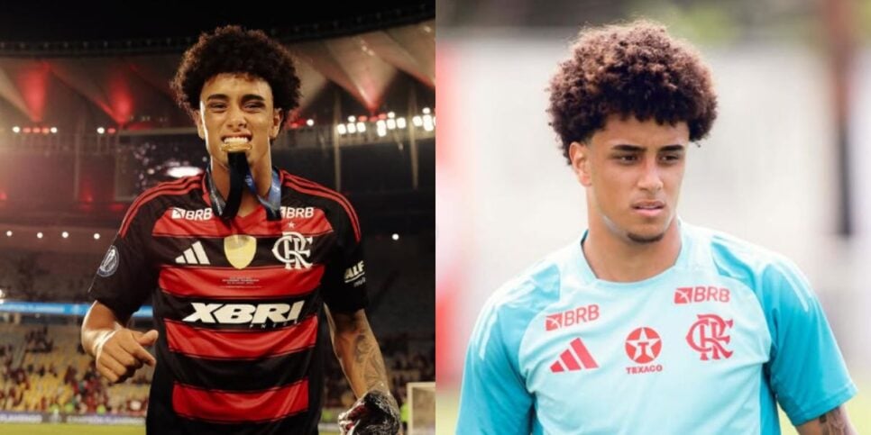 Ryan Roberto treinando com o time principal do Flamengo (Reprodução: Instagram)