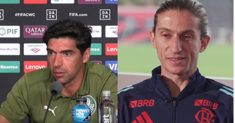 Abel Ferreira do Palmeiras e Filipe Luís do Flamengo (Foto: Palmeiras TV/ Instagram)