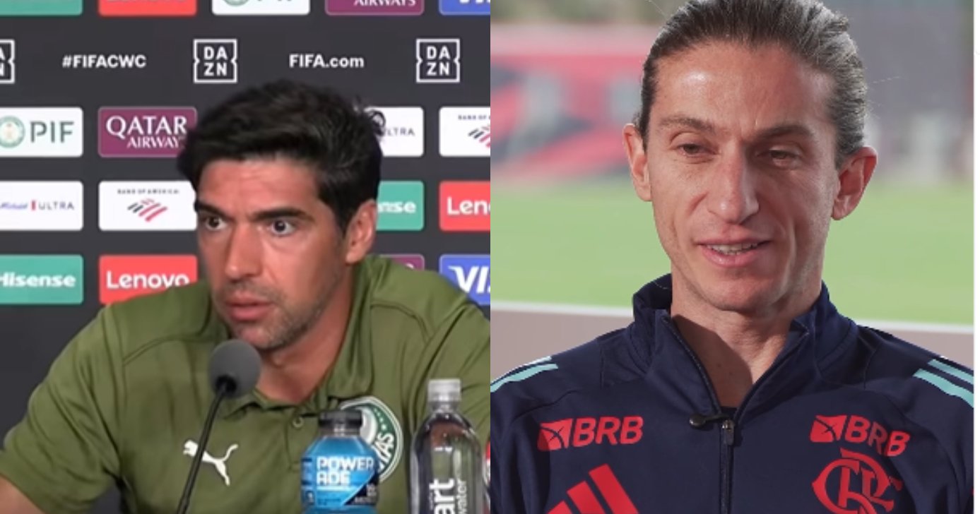 Abel Ferreira do Palmeiras e Filipe Luís do Flamengo (Foto: Palmeiras TV/ Instagram)