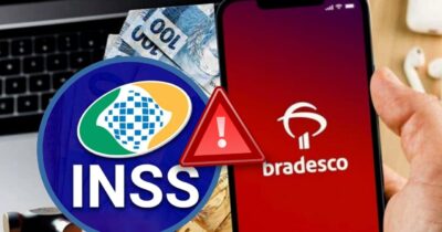 Bradesco emite comunicado importante aos aposentados sobre pagamento (Foto Reprodução/Montagem/Lennita/TV Foco/Canva/INSS/Bradesco)