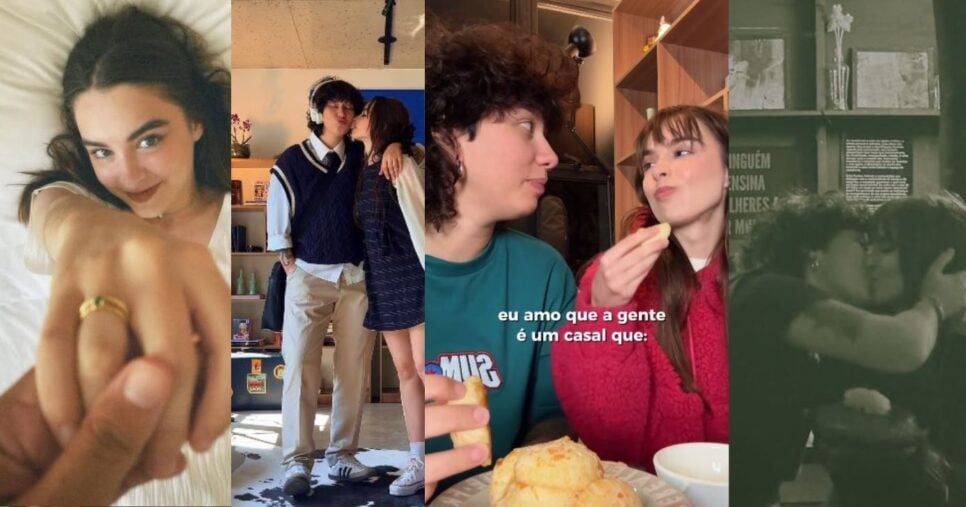 Momentos compartilhados de Bel Moreira e a sua noiva Halana Lacerda (Foto Reprodução/Montagem/Instagram@bel_moreira)