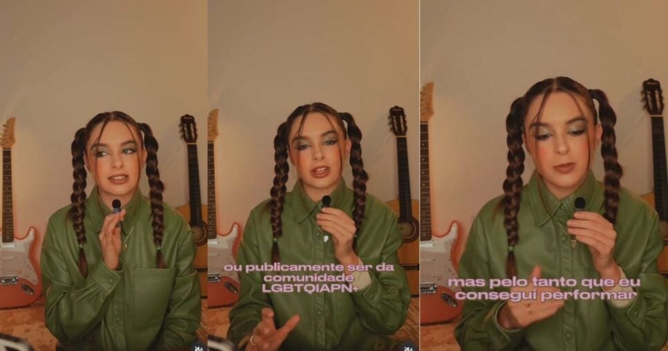 Bel Moreira usando as suas redes sociais para falar sobre sua sexualidade abertamente (Foto Reprodução/Montagem/Instagram@bel_moreira)