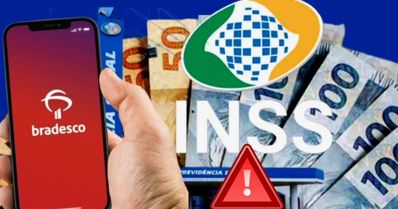 Bradesco oferece vantagens exclusivas para aposentados do INSS (Foto Reprodução/Montagem/Lennita/Tv Foco/Canva/Bradesco/INSS)