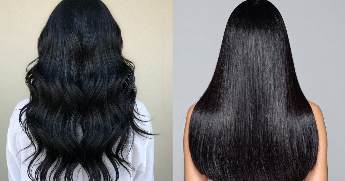 Cabelo ondulado e cabelo liso (Fotos: Canva)